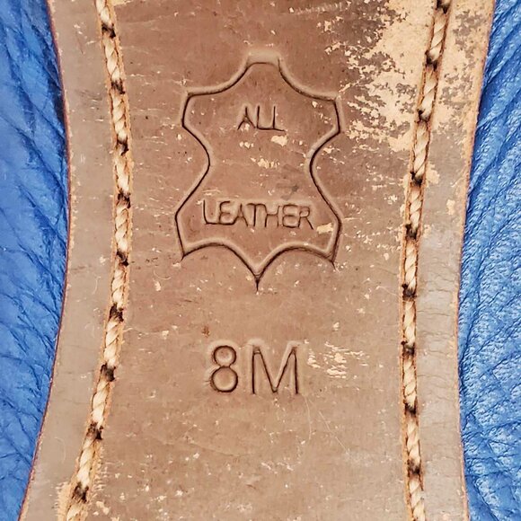 Tory Burch Women's Clines Blue Gold Logo Flats Ballet Flat Shoes 8M - Picture 10 of 11